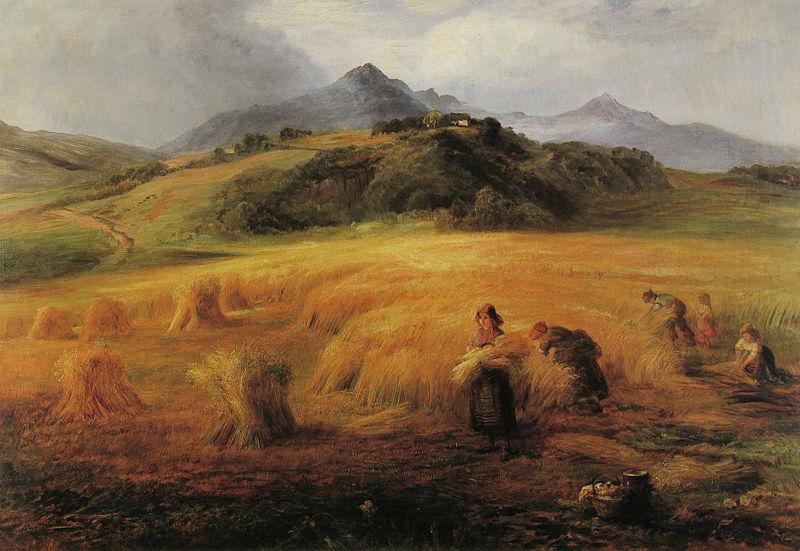 John MacWhirter Harvesting in Arran oil painting image